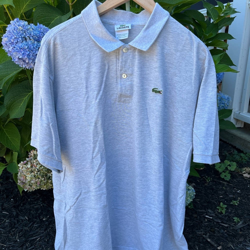 Men’s Lacoste polo in gray